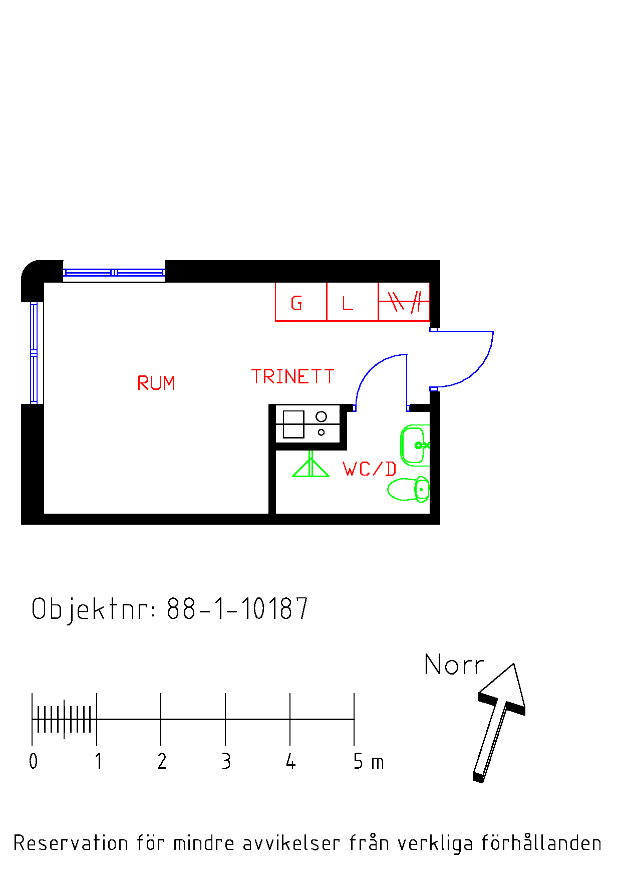 Planritning Norra Trängallén 6A