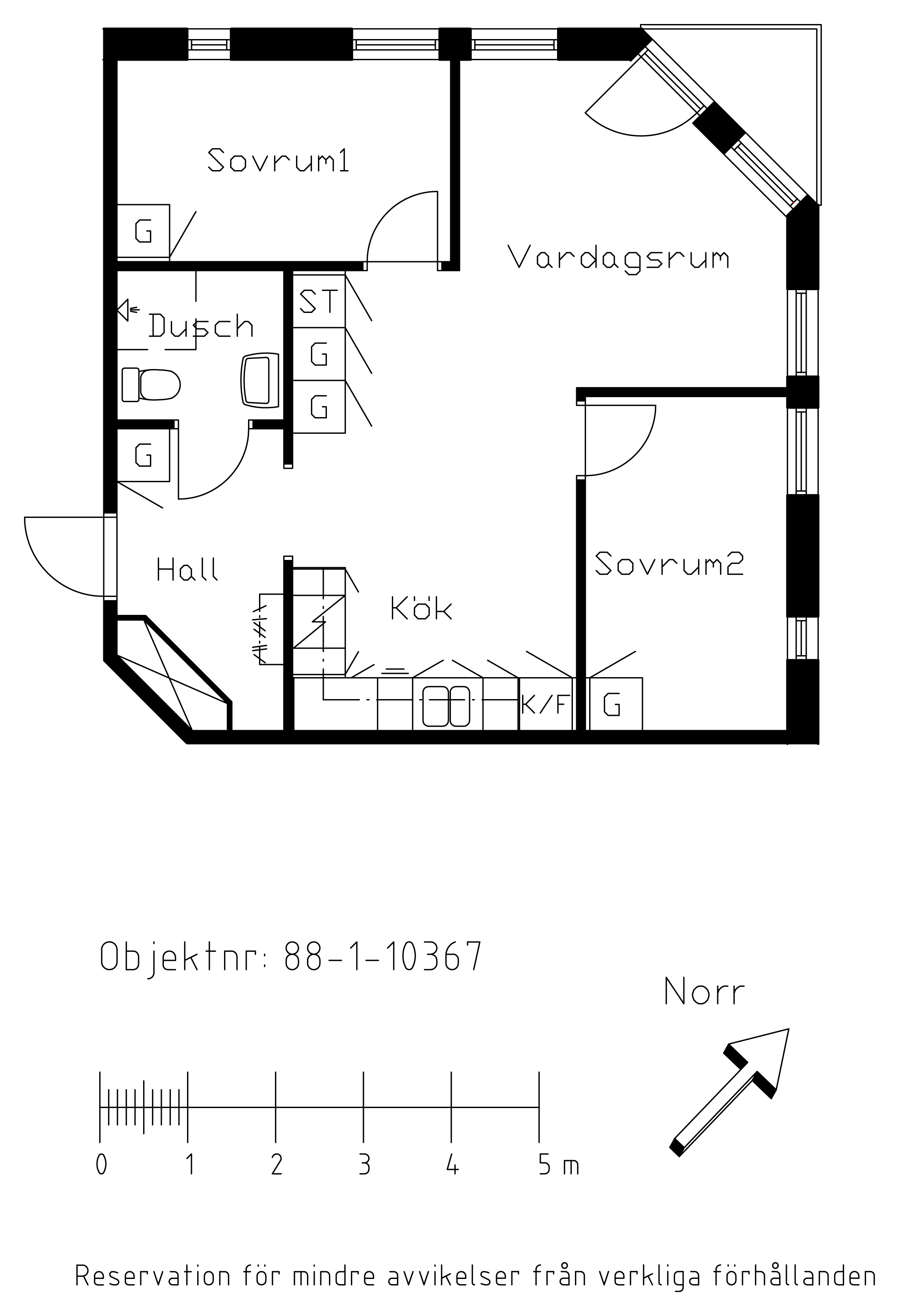 Planritning Norra Trängallén 7