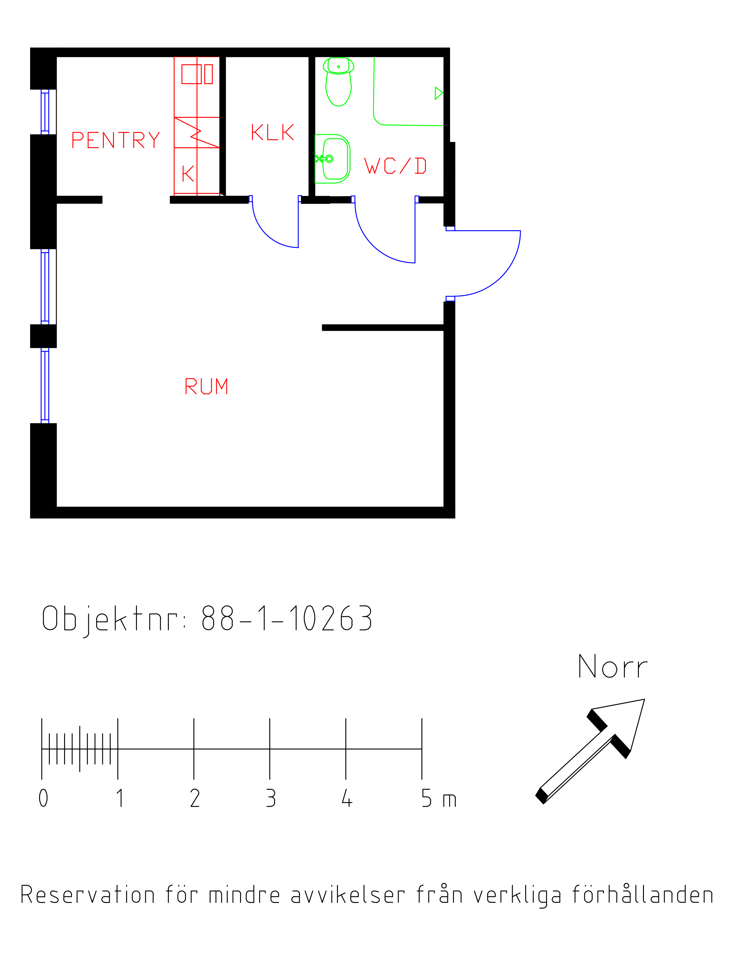 Planritning Norra Trängallén 3