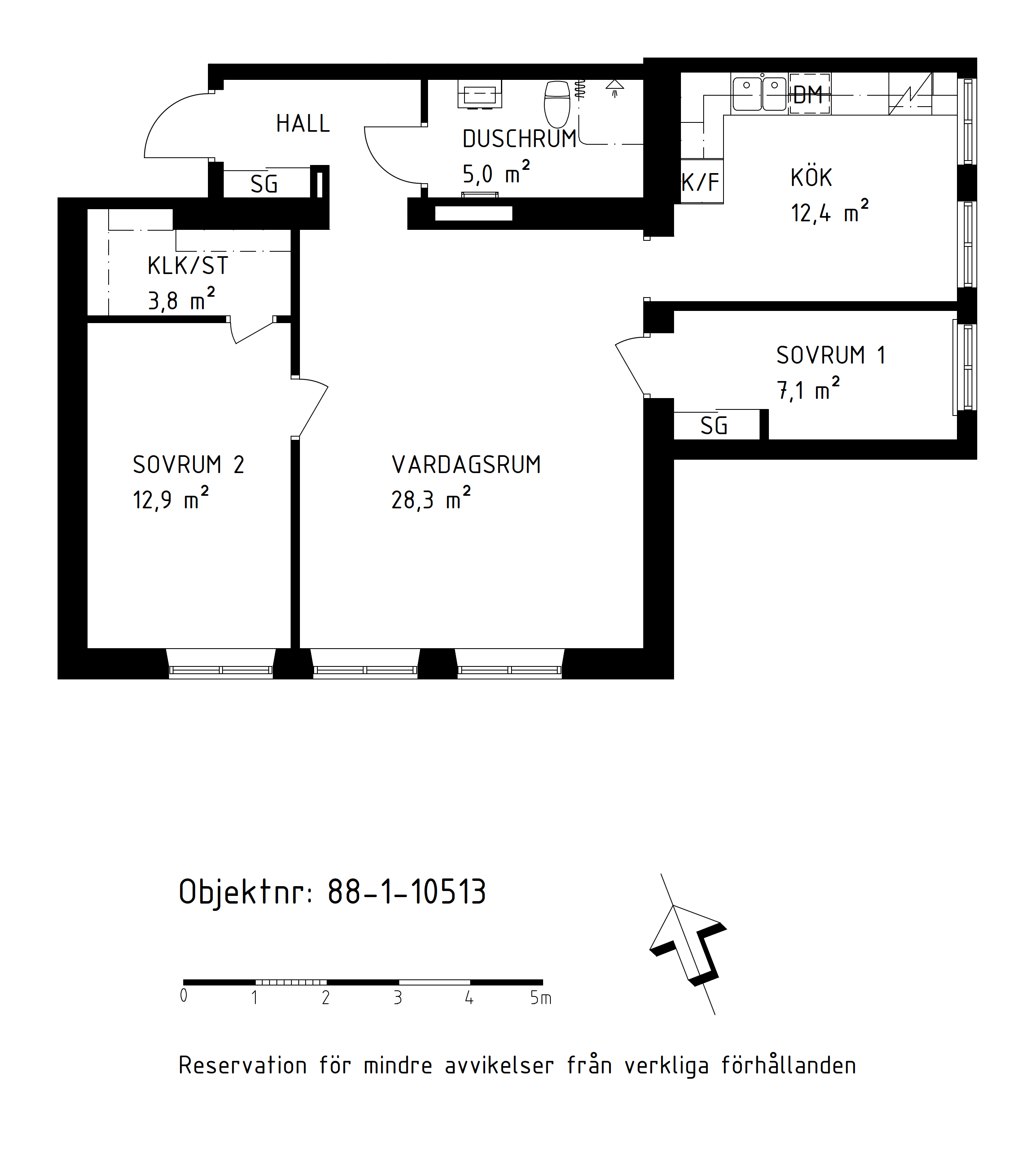Planritning Södra Trängallén 3B