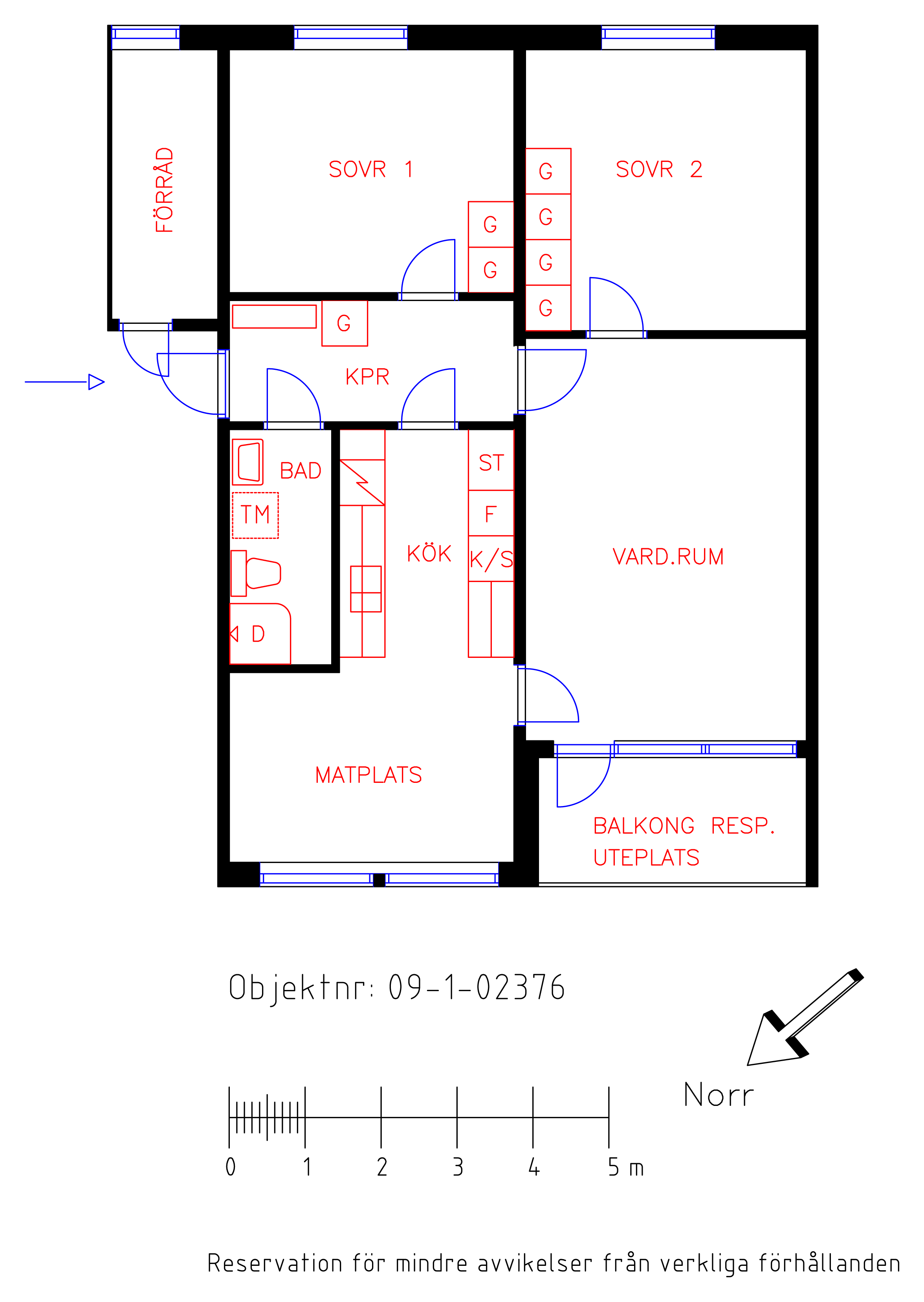 Planritning Spånvägen 6A