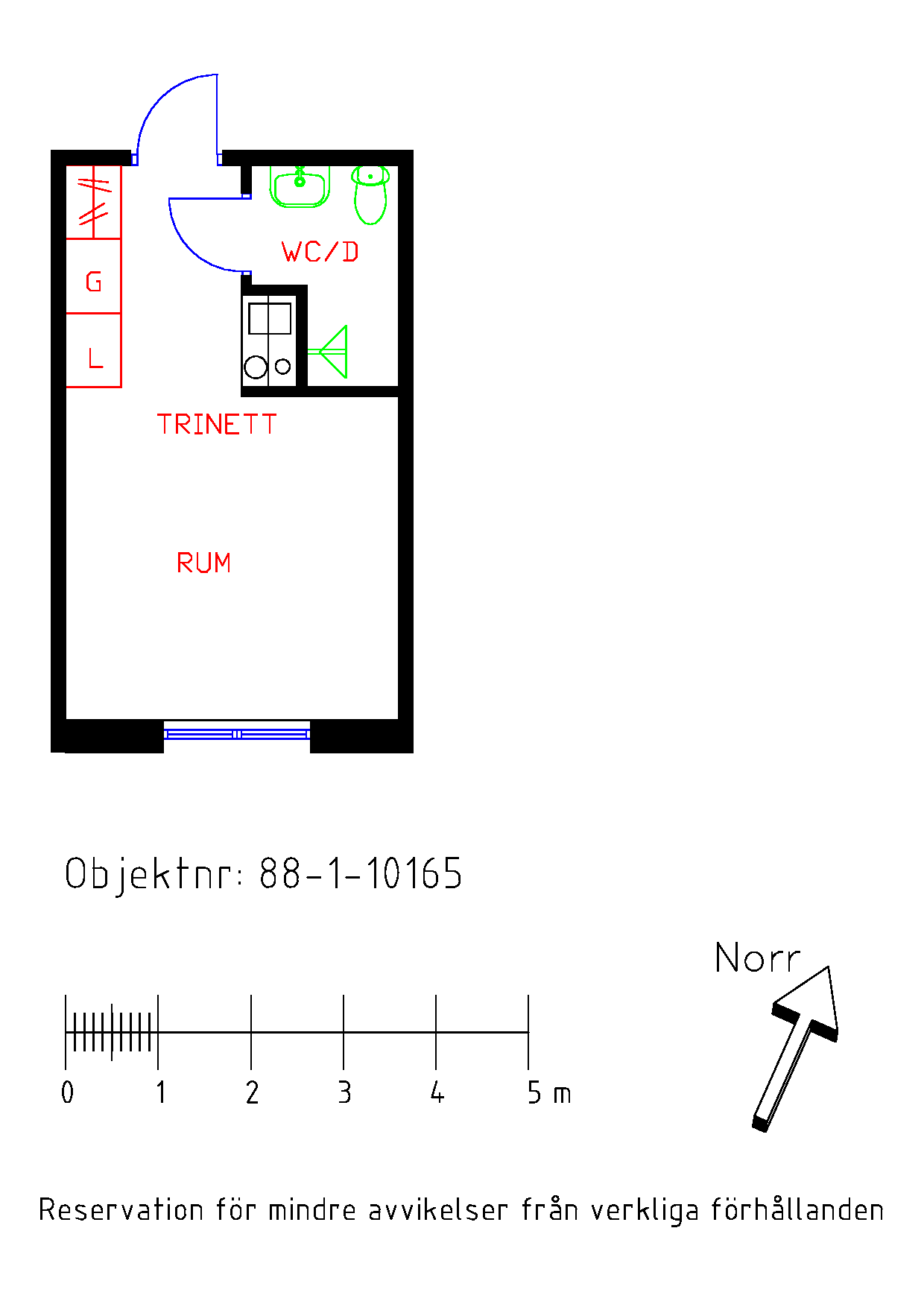 Planritning Norra Trängallén 6B