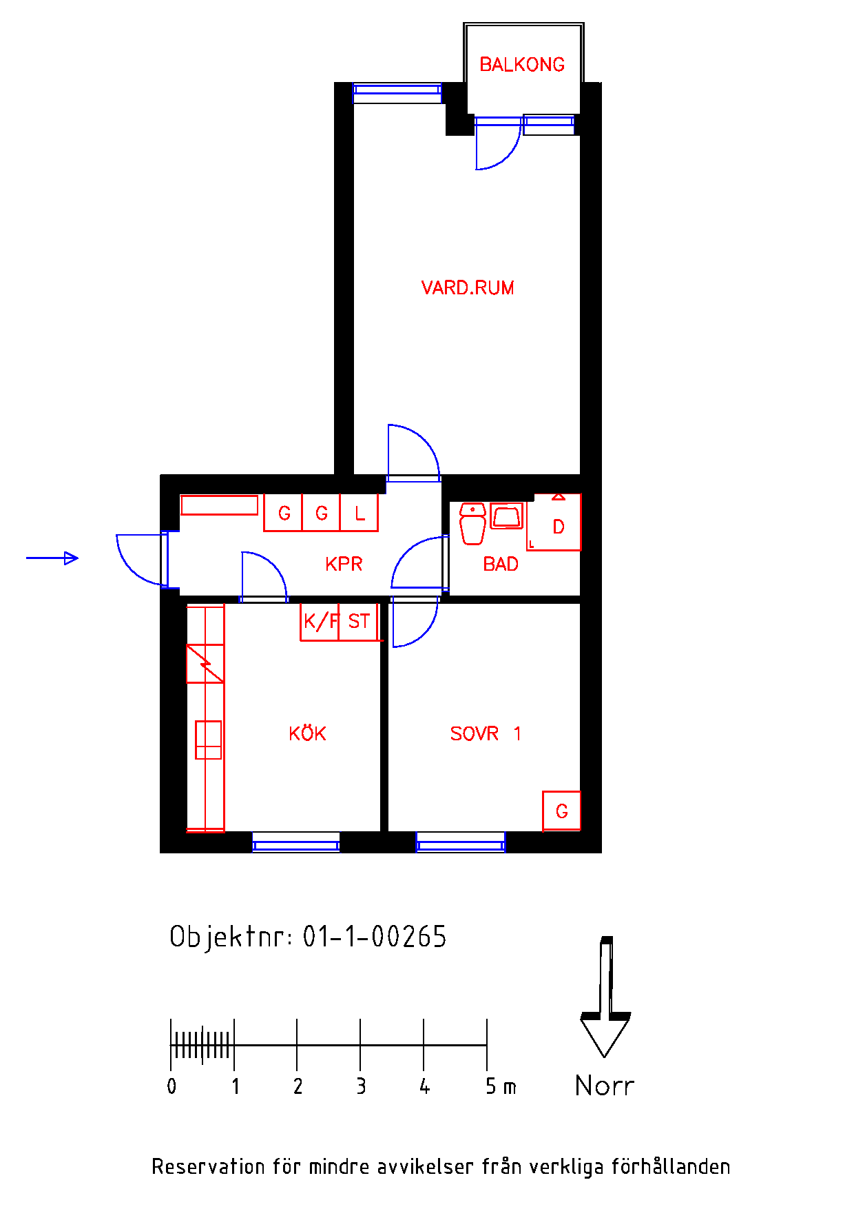 Planritning Örbäcksvägen 15B