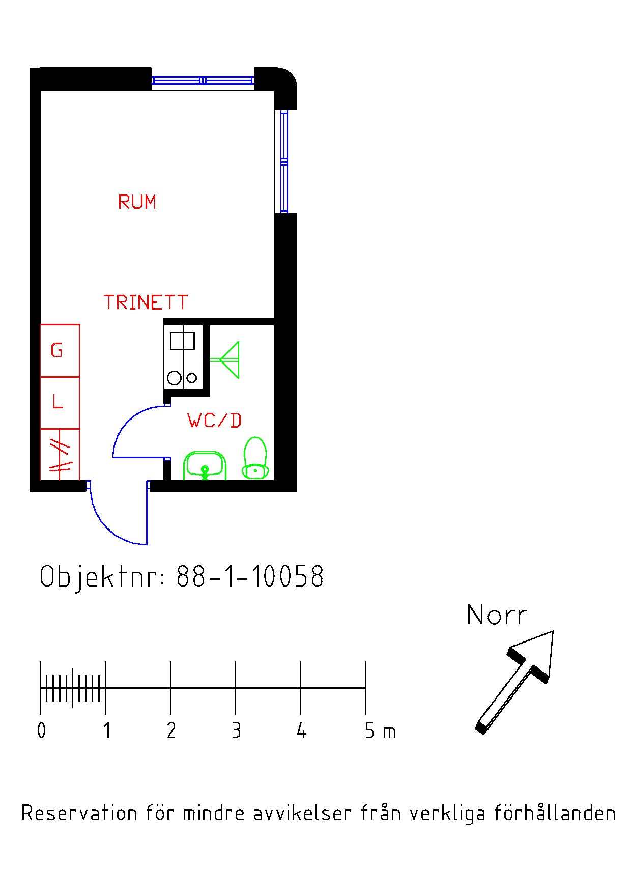 Planritning Norra Trängallén 4B