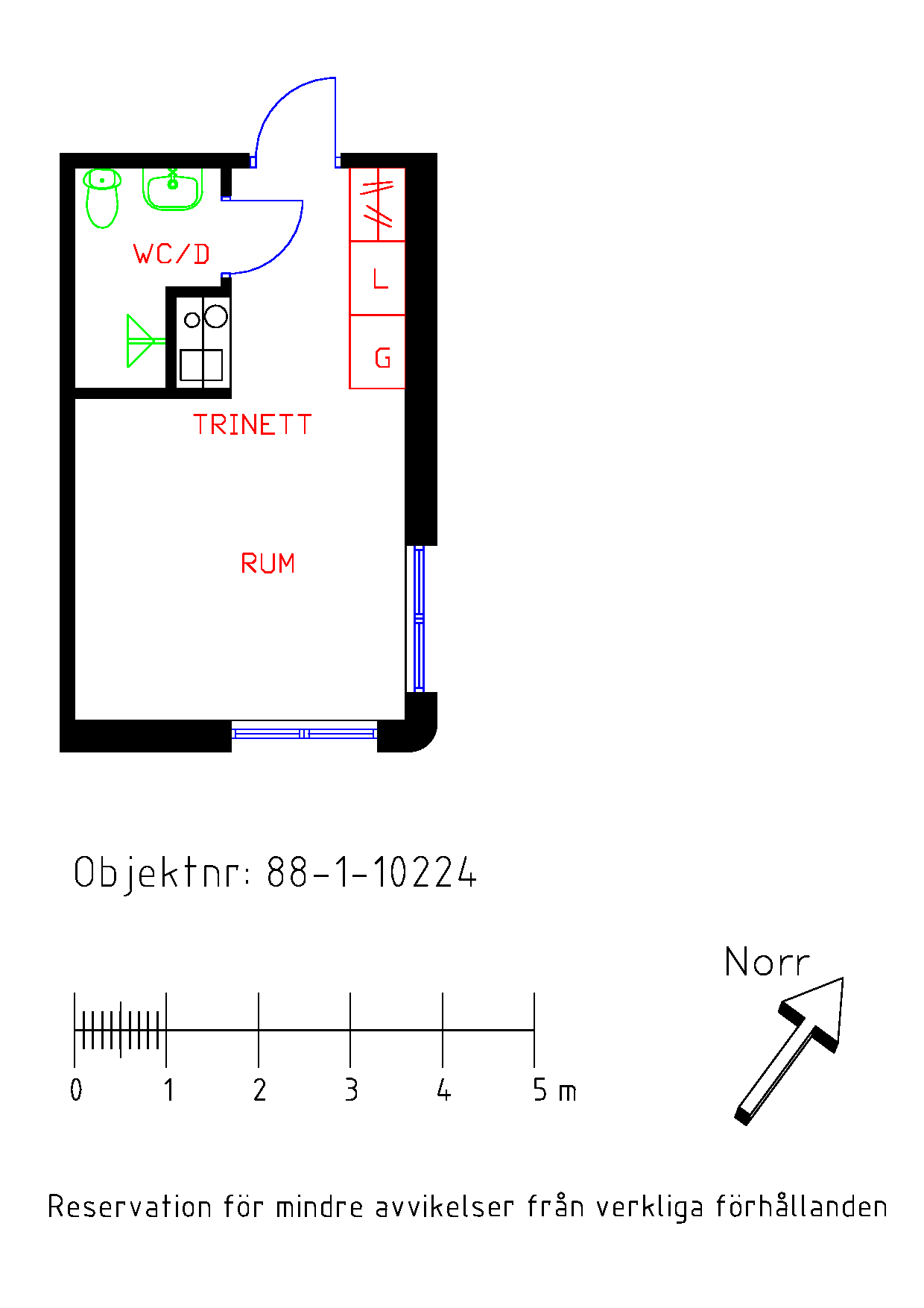 Planritning Norra Trängallén 6B