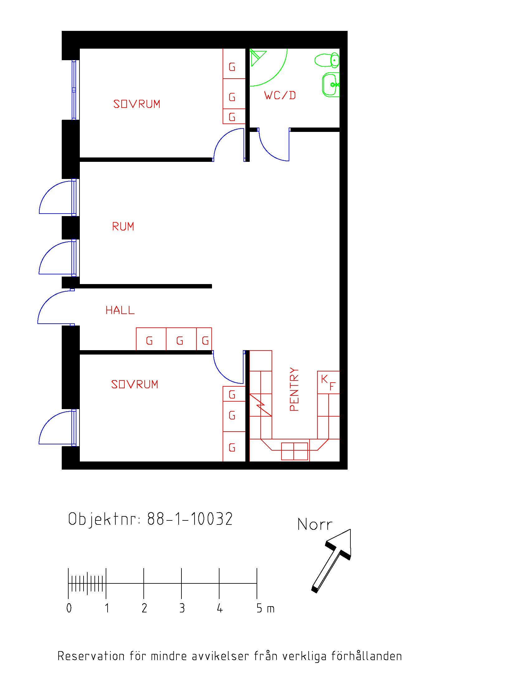 Planritning Norra Trängallén 4B