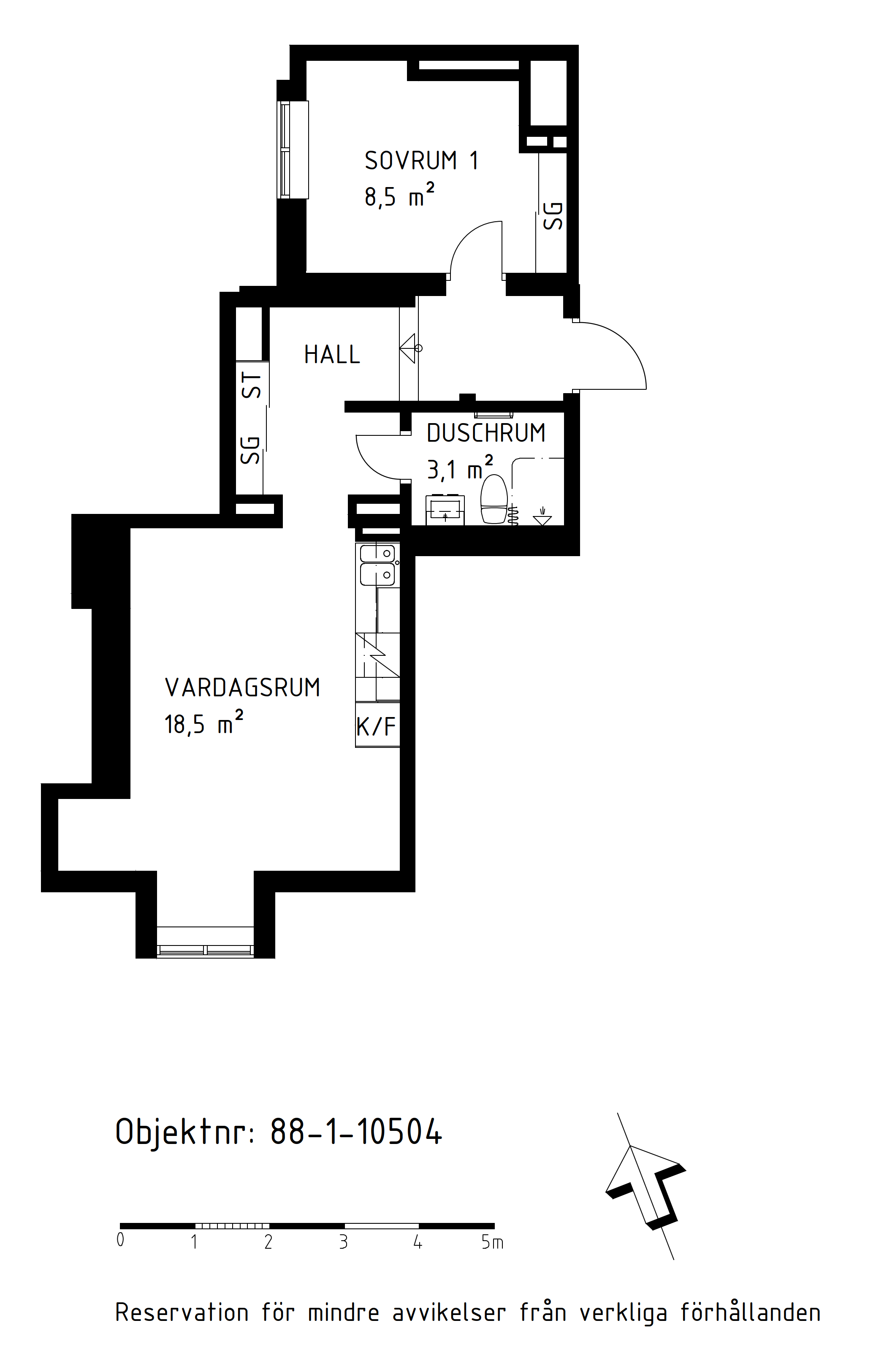 Planritning Södra Trängallén 3B