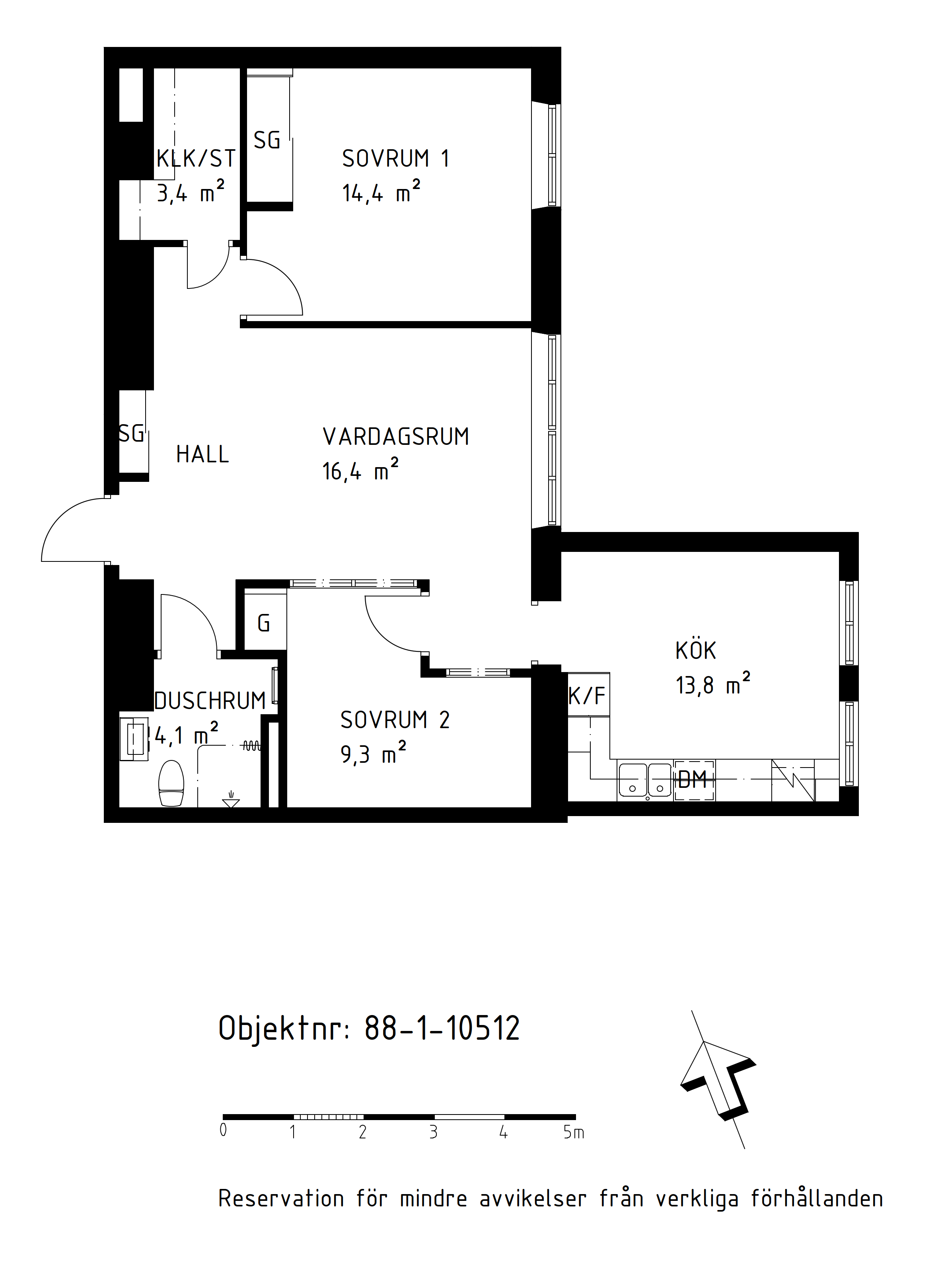 Planritning Södra Trängallén 3B