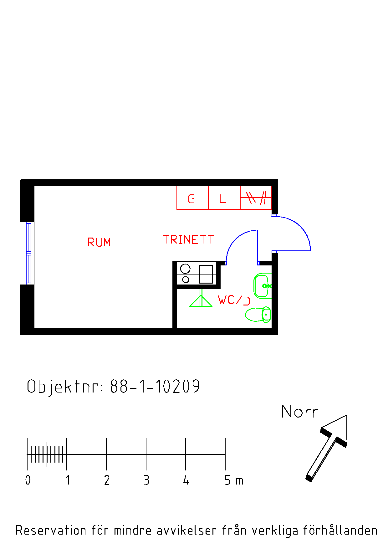 Planritning Norra Trängallén 6A