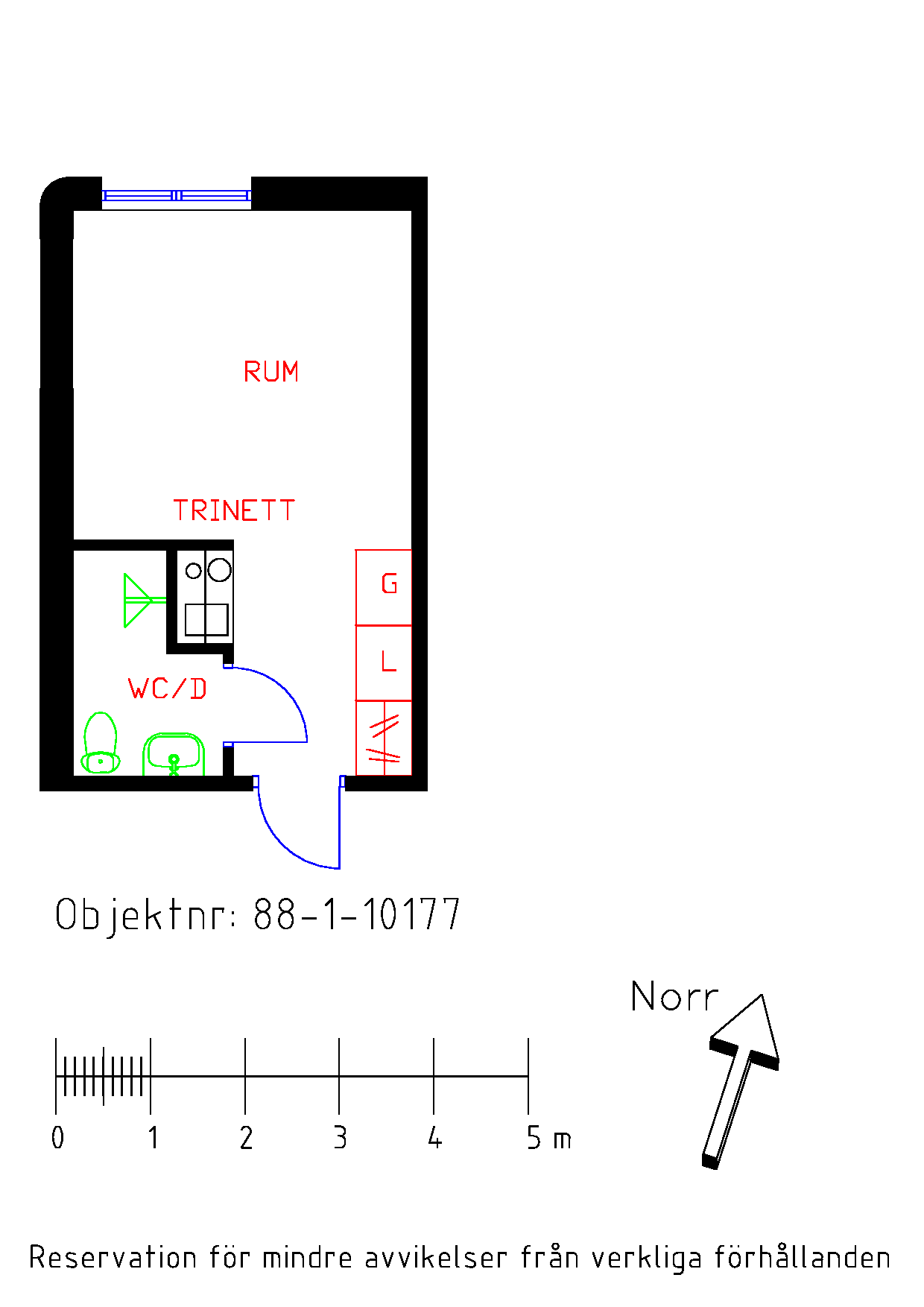 Planritning Norra Trängallén 6B