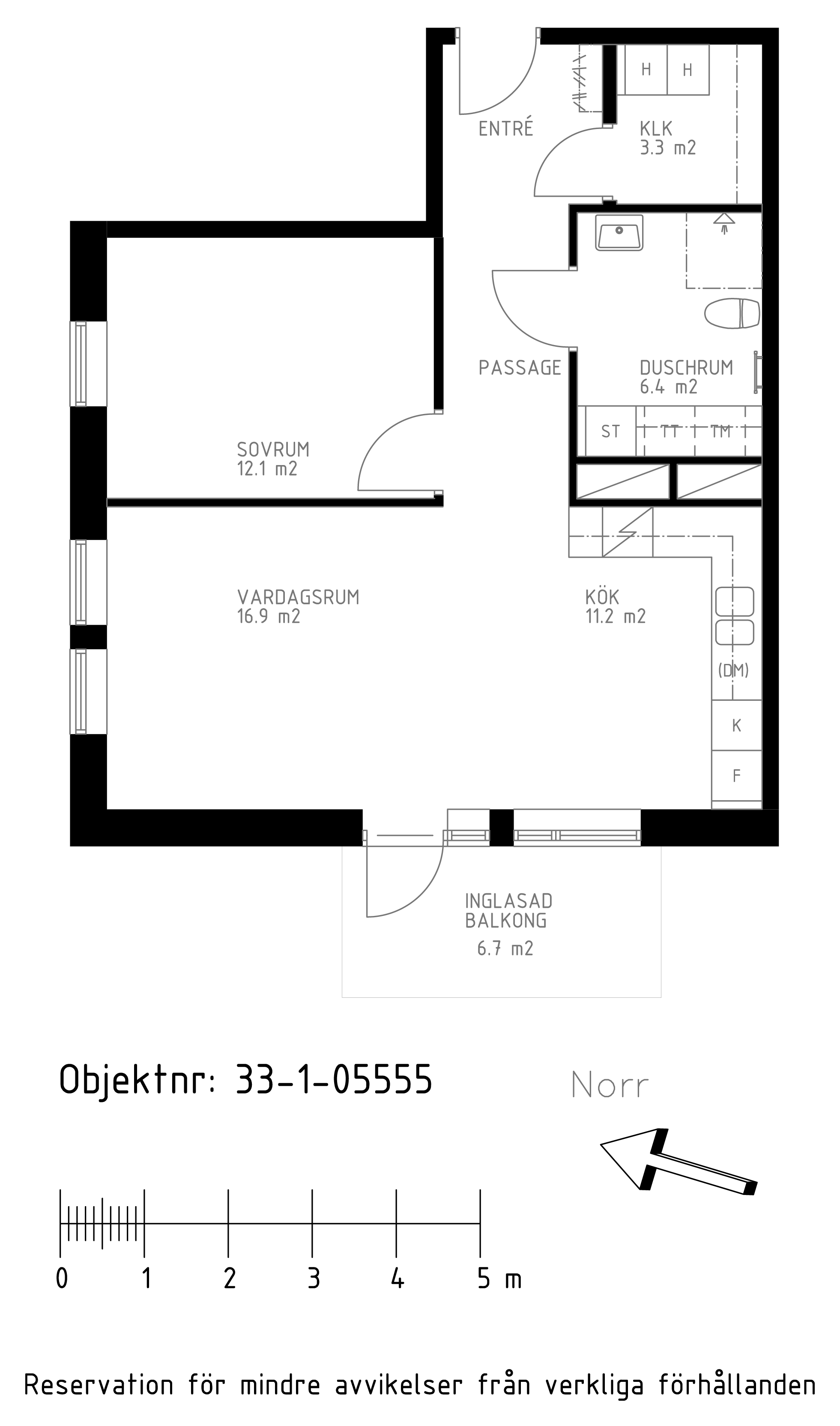 Planritning Norra Bergvägen 16B