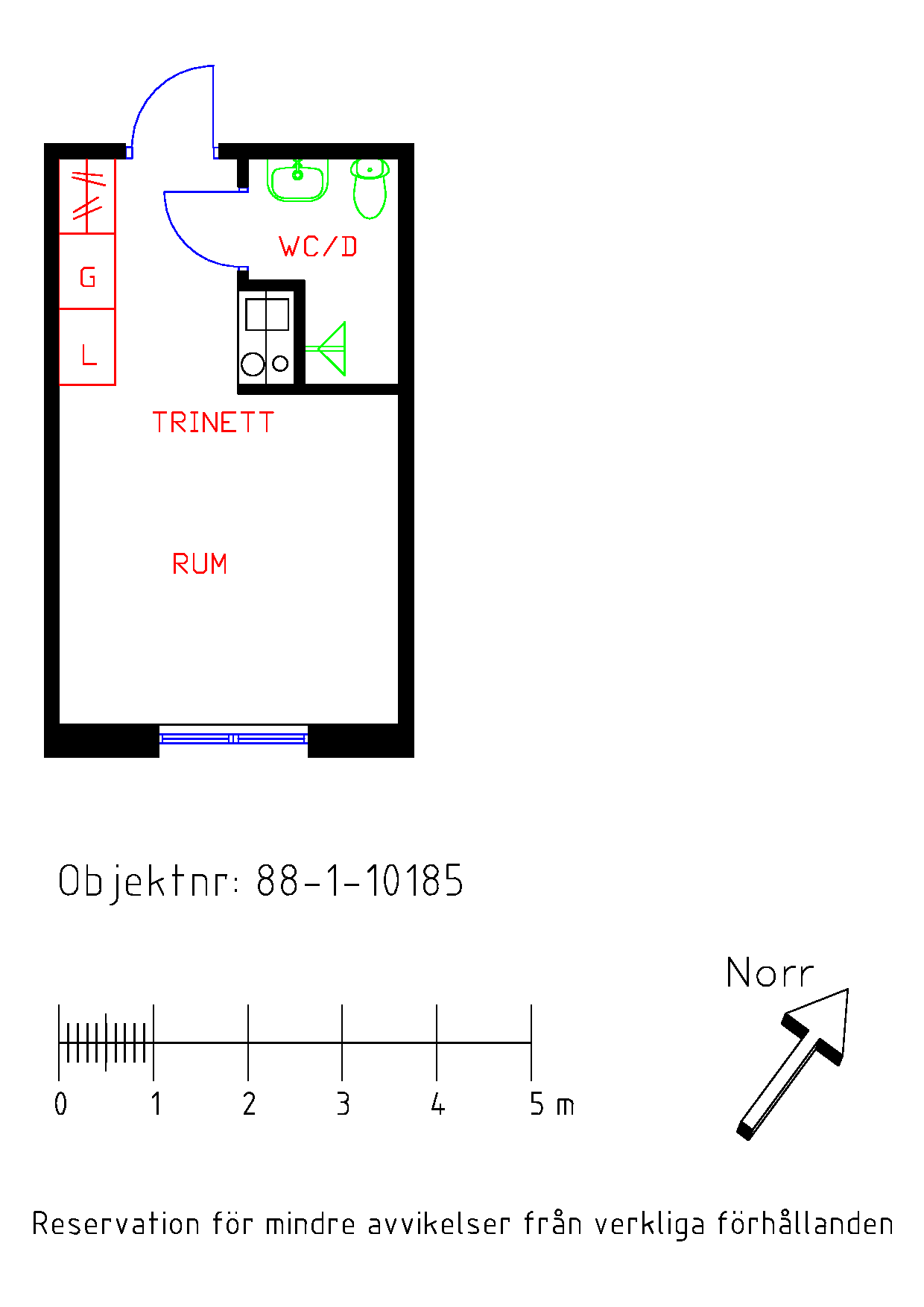 Planritning Norra Trängallén 6B
