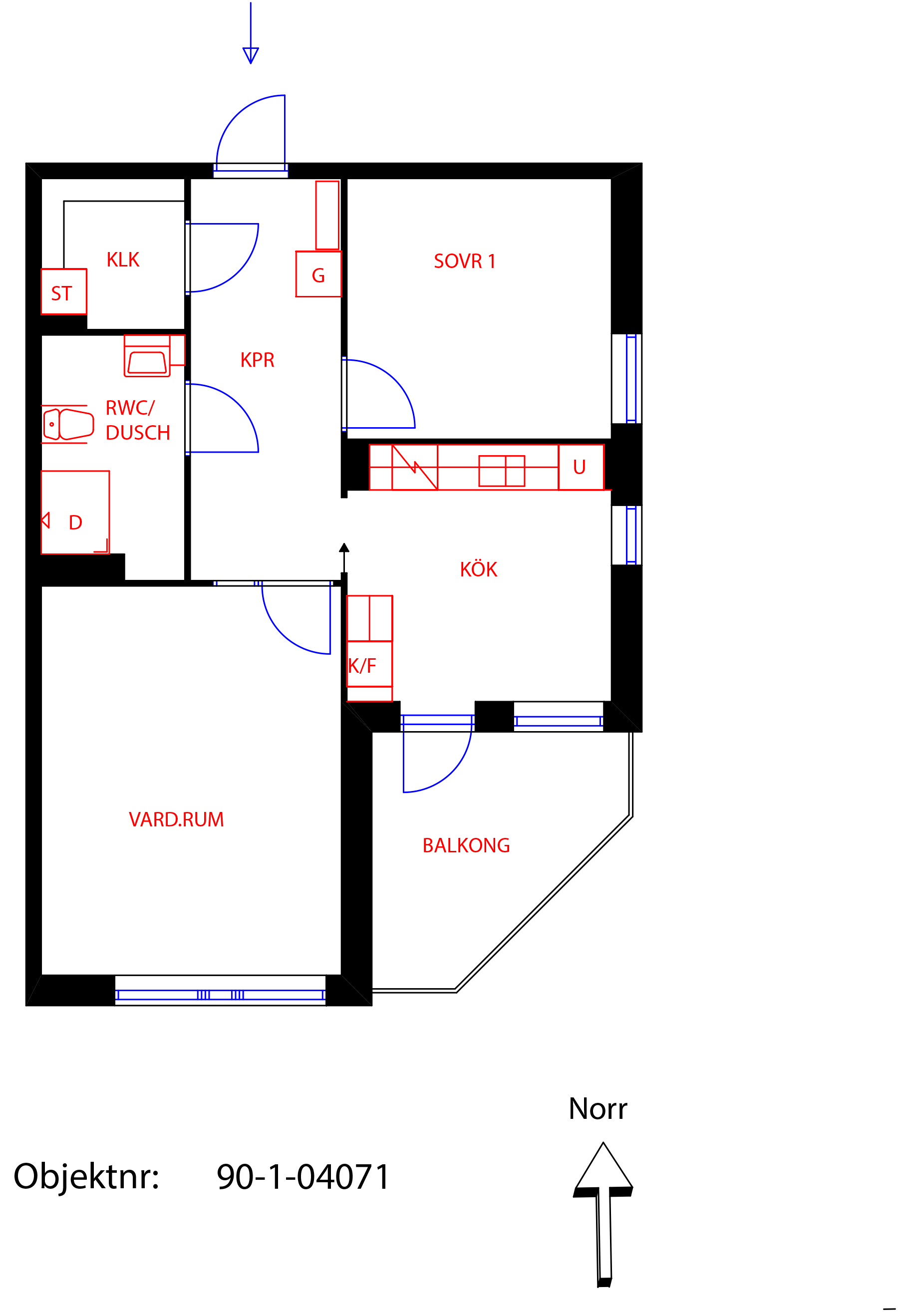 Planritning Ekängsvägen 25