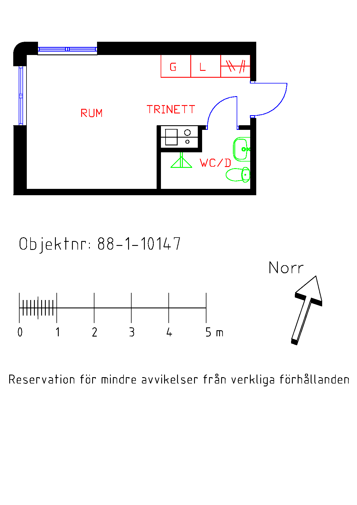 Planritning Norra Trängallén 6A