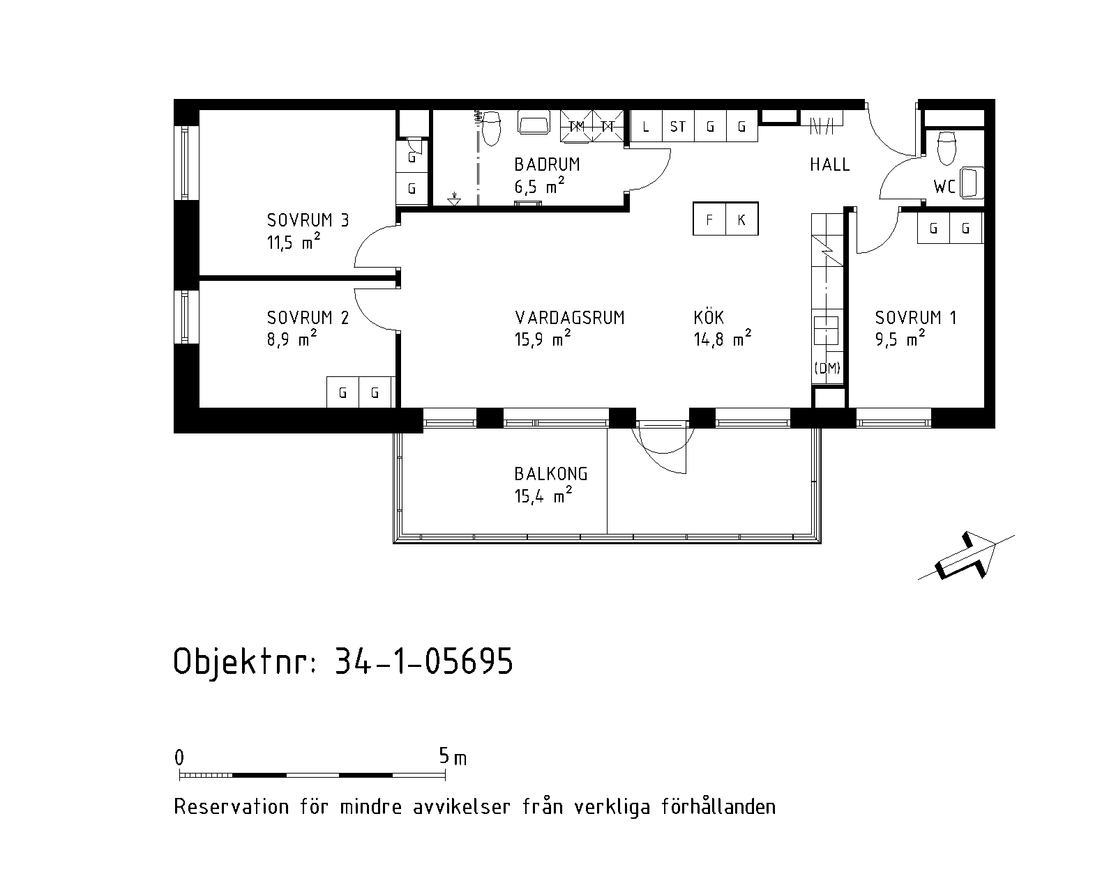 Planritning Norra Aspövägen 8