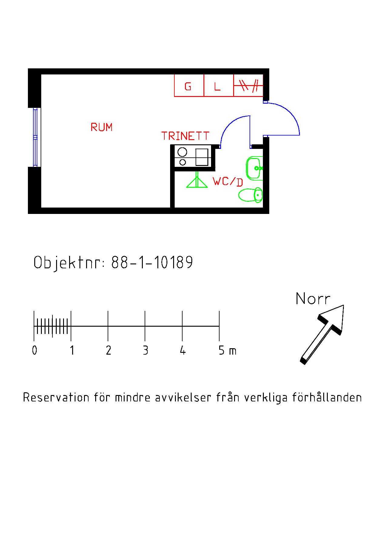 Planritning Norra Trängallén 6A